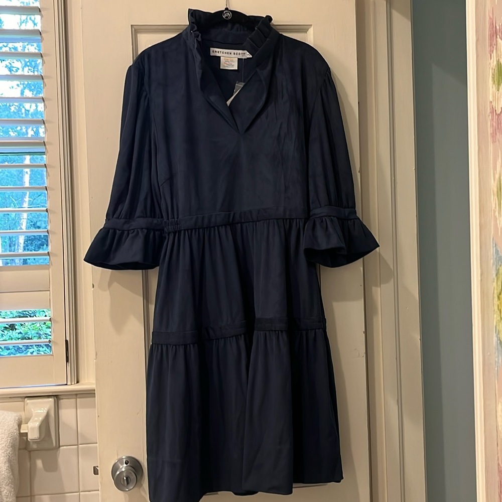 NWT Navy suede dress